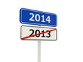 2014 New Year road sign Royalty Free Stock Photo