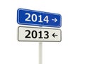 2014 New Year road sign Royalty Free Stock Photo