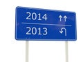 2014 New Year road sign Royalty Free Stock Photo