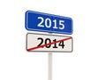 2015 New Year road sign Royalty Free Stock Photo