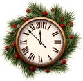 2017 New Year round clock. Royalty Free Stock Photo