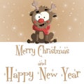 New Year Ruddy brown greeting card vector