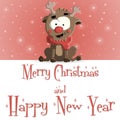 New Year Ruddy red greeting card vector