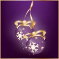 New Year`s abstract background with the Christmas balls