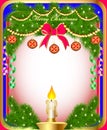 New years background with a candle and fir branch