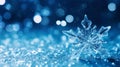 New Year\'s background with a crystal clean star and sparkling snow