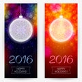 New year's backgrounds with decorative balls for 2016 holidays Royalty Free Stock Photo