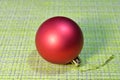 New Year`s ball for the Christmas tree on a green background.