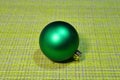 New Year`s ball for the Christmas tree on a green background.