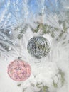 New Year's balls on a fir-tree Royalty Free Stock Photo