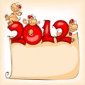 New Year's banner. dragon 2012