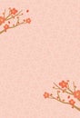 New year`s card 2019 with cute japanese apricot.