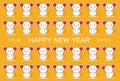 New Year`s card with lots of cute mice in 2020