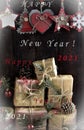New Year`s card with the text, a New Year`s card with an inscription New year 2021, new year 2021, 2021 gifts on cards, a prompt n