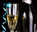 New Year`s celebration with champagne stock photo Royalty Free Stock Photo
