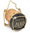 2018 New Year`s Champagne Cap Royalty Free Stock Photo