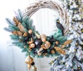 New Year`s or Christmas decor Christmas fair wreathes
