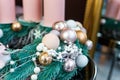 New Year`s or Christmas decor Christmas fair wreathes