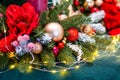 New Year`s or Christmas decor Christmas fair wreathes