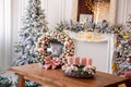 New Year`s or Christmas decor Christmas fair wreathes