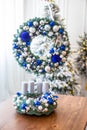 New Year`s or Christmas decor Christmas fair wreathes