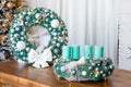 New Year`s or Christmas decor Christmas fair wreathes