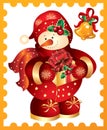 New Year's, christmas symbol . Postmark