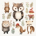 New Year\'s clipart animals and trees