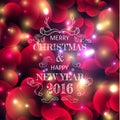 New Year's color shining background with a Christmas inscription Royalty Free Stock Photo