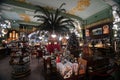 New Year`s decoration of the interior of the main trading floor in the famous Art Nouveau store