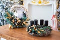 New Year`s or Christmas decor Christmas fair wreathes