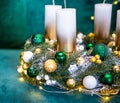 New Year`s or Christmas decor Christmas fair wreathes