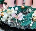 New Year`s or Christmas decor Christmas fair wreathes