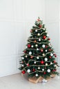 New Year`s Eve Christmas Interior Home Christmas Tree Gifts Royalty Free Stock Photo