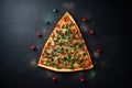 New Year\'s Eve and Christmas pizza concept background. Celebrating pizza in the form of a Christmas tree Royalty Free Stock Photo