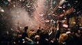 New Year\'s Eve Countdown Party Celebration in the City Streets with Confetti