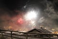 New Year`s Eve Firework in Lech am Arlberg, Austrian Alps Mountains Royalty Free Stock Photo