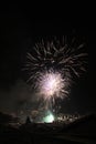 New Year`s Eve Firework in Lech am Arlberg, Austrian Alps Mountains Royalty Free Stock Photo