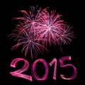 New Year's Eve 2015 with Fireworks Royalty Free Stock Photo