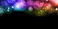 New Year`s Eve fireworks background copyspace copy space colorfu Royalty Free Stock Photo