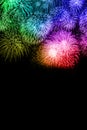 New Year`s Eve fireworks background copyspace copy space portrai