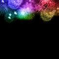 New Year`s Eve fireworks background copyspace copy space square