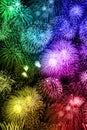 New Year`s Eve fireworks background portrait format colorful yea Royalty Free Stock Photo