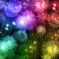 New Year`s Eve fireworks background years year square colorful f Royalty Free Stock Photo