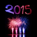 New Year's Eve 2015 with Fireworks Royalty Free Stock Photo