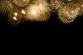 New Year`s Eve fireworks gold golden background copyspace copy s Royalty Free Stock Photo