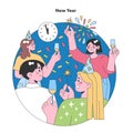 New Year's Eve. Flat vector illustration.