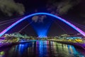 New Year`s Eve laser show on Newcastle quayside Royalty Free Stock Photo