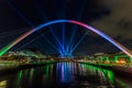 New Year`s Eve laser show on Newcastle quayside Royalty Free Stock Photo