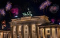 New Year`s Eve party at the Brandenburg Gate, Berlin in the New Year. Brandenburger Tor Brandenburg Gate one of the best-known Royalty Free Stock Photo